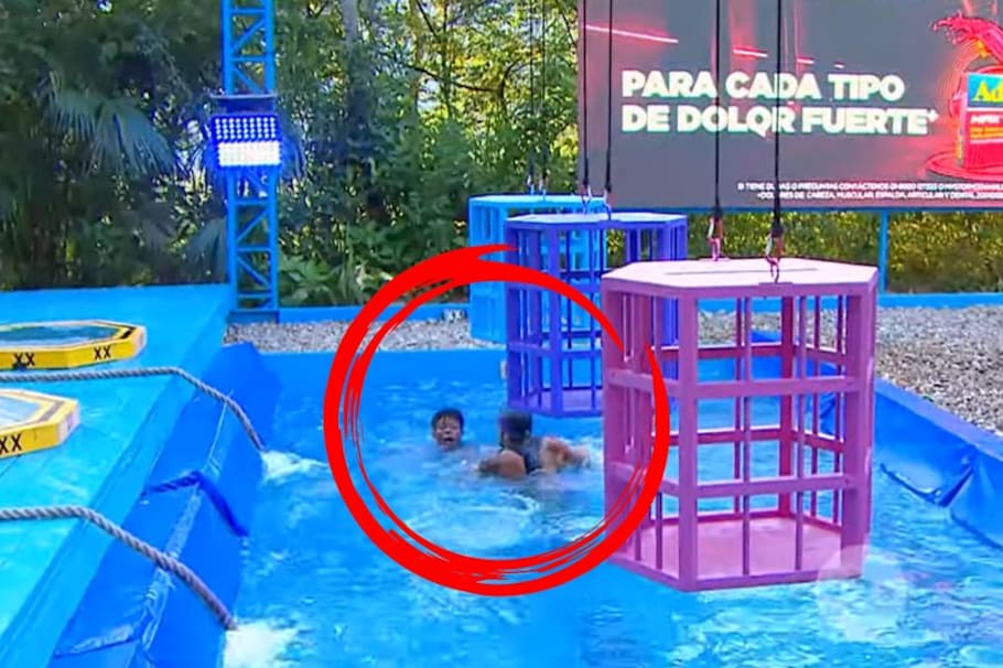 Santi, integrante del equipo Beta, vivió un aterrador momento en el box azul y tuvo que ser ayudado por la producción y un participante de otro equipo.