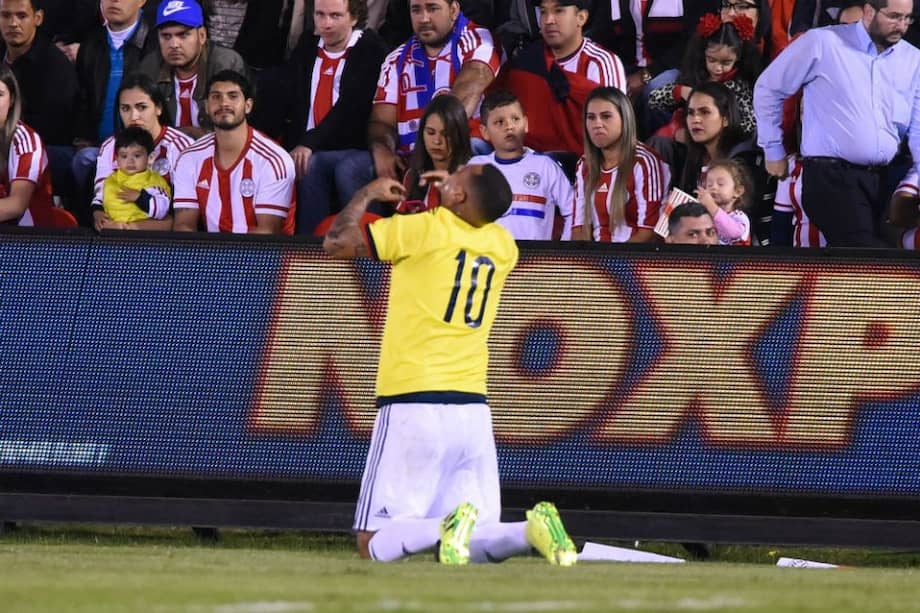 Edwin Cardona marcó el tanto del triunfo contra Paraguay. Foto: AFP