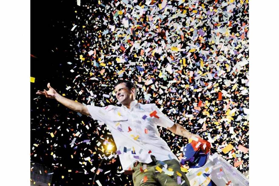 Henrique Capriles durante un acto de su campaña en Valencia, Venezuela. / AFP