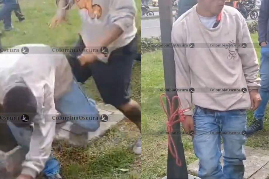 Amarraron y golpearon a presunto ladrón.