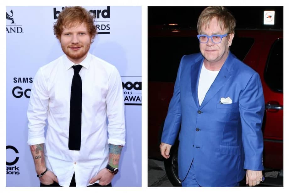Los actores Ed Sheeran y Elton John.