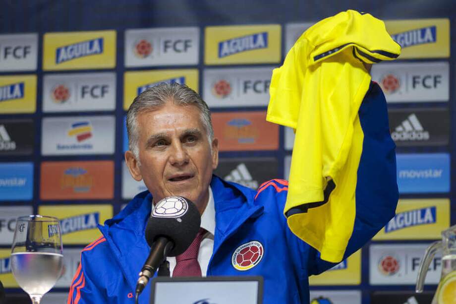 Carlos Queiroz en su presentación como seleccionador de Colombia. / AFP