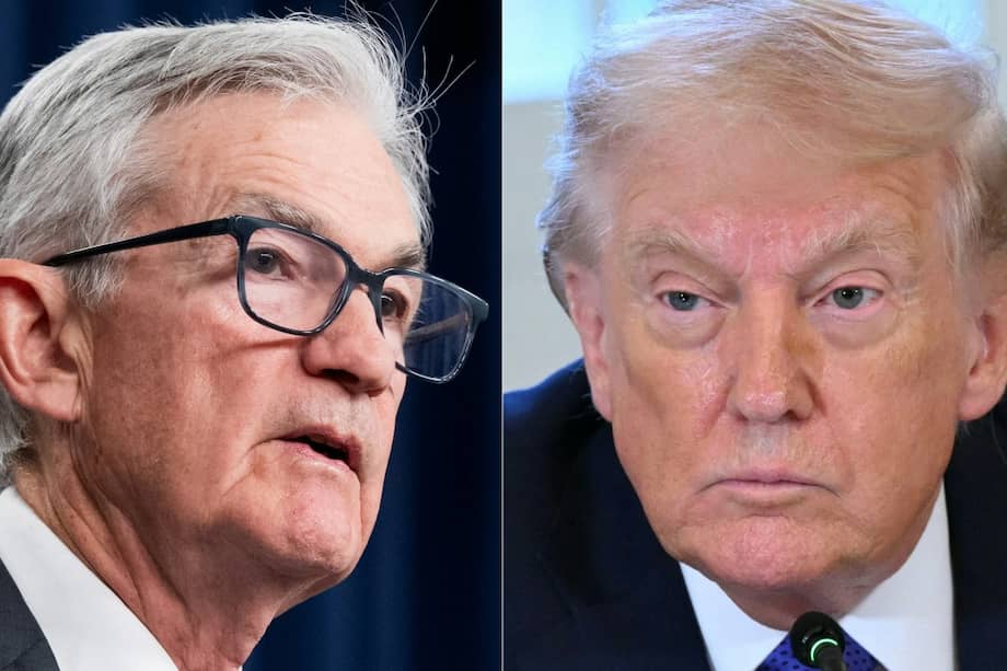 A la izquierda, el presidente de la Reserva Federal de EE. UU., Jerome Powell, y a la derecha, el presidente de EE. UU., Donald Trump.