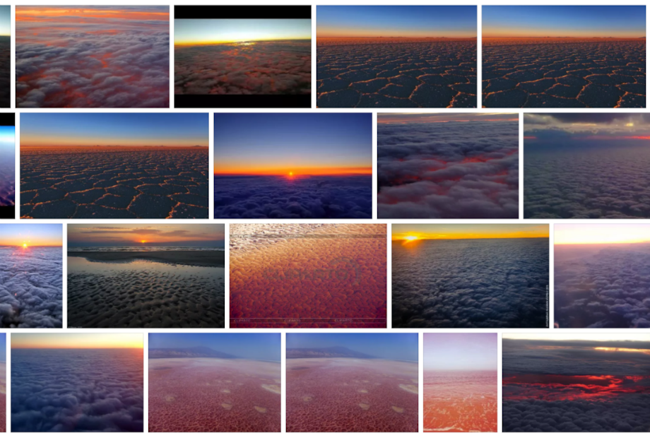Imágenes de puestas de Sol vistas desde el cielo en el motor de búsqueda ruso Yandex. / AFP