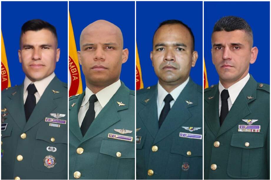 (de izq. a der.) Mayor Pedro Ignacio Granados Salcedo, capitán Edson David Quintero Sánchez, sargento segundo Ramiro Santos Carvajal y cabo primero Eduardo Ruiz Gutiérrez. / Cortesía Ejército Nacional