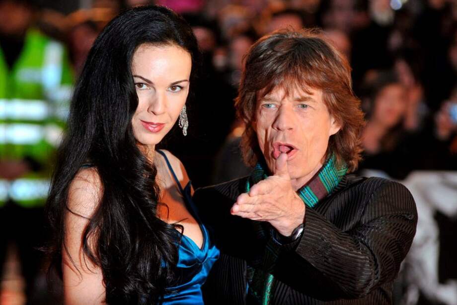 L'Wren Scott y Mick Jagger.