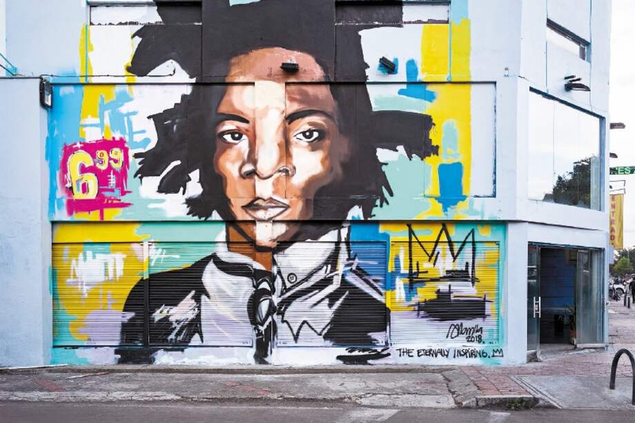 En esta primera intervención, el artista Juan Mantilla quiso homenajear al artista Michel Basquiat. / Fotos: SKETCH