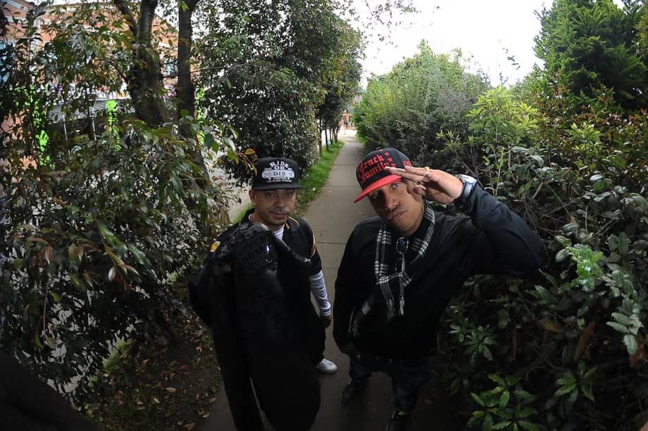 Cejaz Negraz (Izq.) y Money (Der.) hicieron parte de Fondo Blanco, la banda de la que surgió Crack Family. / Cristian Garavito - El Espectador