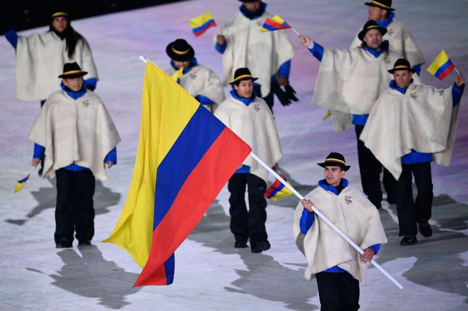 La delegación de Colombia en la inauguración de los Juegos Oímpicos de Invierno. / AFP