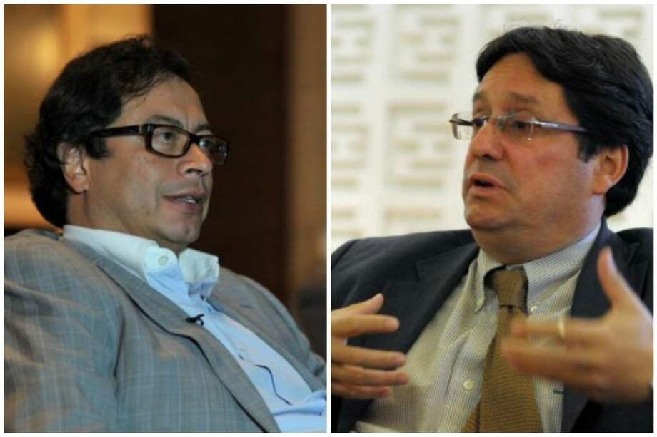 El alcalde de Bogotá, Gustavo Petro. /Francisco Santos, candidato a la Alcaldía.