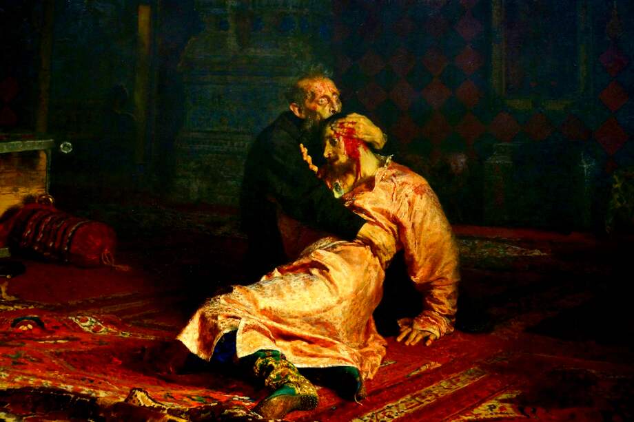 Ilya Repin, “Iván el Terrible y su hijo” (1885, óleo sobre lienzo, 199 x 254 cm, Galería Tetriakov, Moscú). / Cortesía