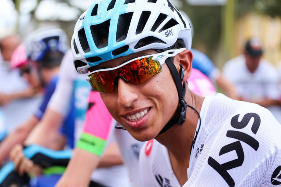 La cara de Egan Bernal luego de ganar la segunda etapa del Tour de California. Llegó entero. / Sky