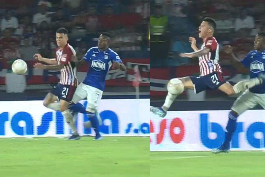 Walter Pacheco y Yuber Quiñones, protagonistas de la jugada polémica del partido de ida de la Superliga 2024