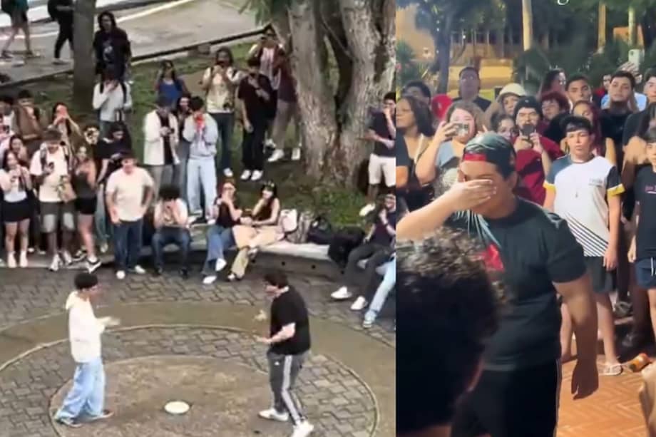 Capturas de pantalla de videos de torneos de “farmear aura” realizados en distintas ciudades de Latinoamérica, tomadas de publicaciones en X.
