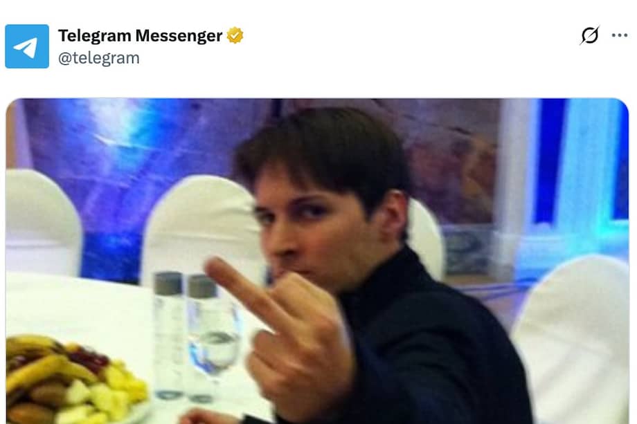Foto publicada este miércoles en X por el fundador de Telegram, Pável Dúrov, en respuesta a la decisión del Servicio Federal de Seguridad (FSB) de Rusia de declarle en búsqueda y captura internacional.