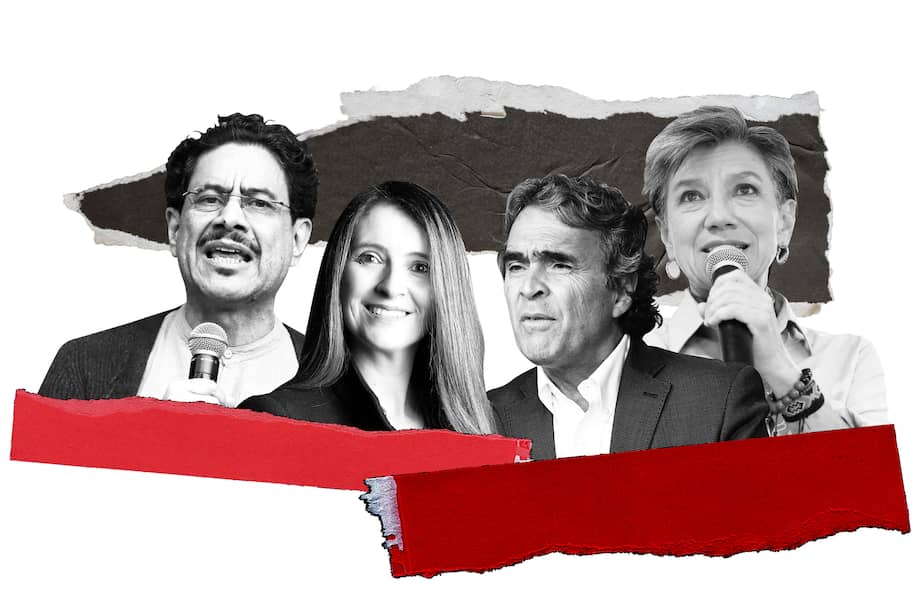 Iván Cepeda, Paloma Valencia, Sergio Fajardo y Claudia López, candidatos y candidatas a la presidencia.