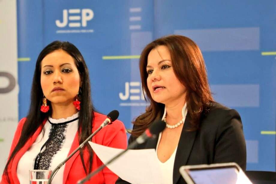 Fabiola Perdomo, Natalie Varela y Diana Echeverry dieron sus testimonios a la JEP. / Cortesía JEP.