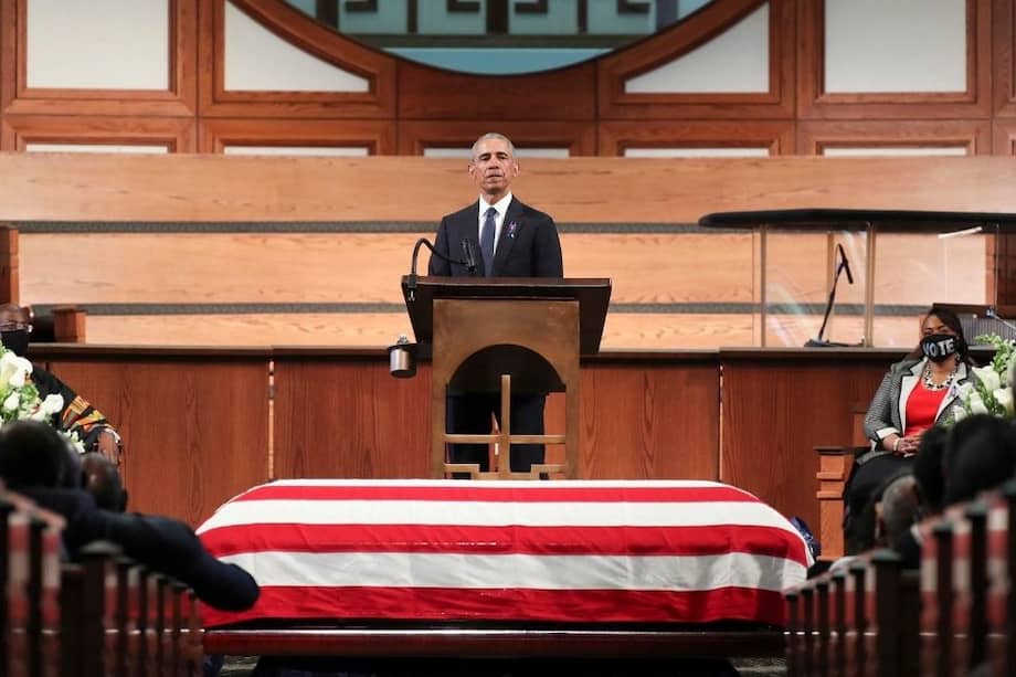 El expresidente de Estados Unidos Barack Obama dio un emotivo discurso durante el funeral del congresista John Lewis.
