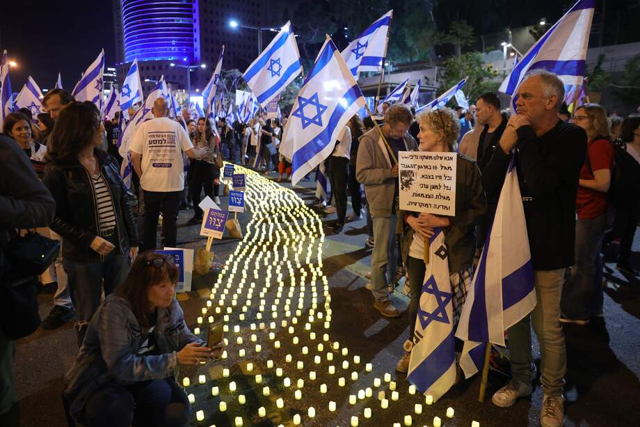 Así se han visto las calles de Tel Aviv en medio de las protestas por la reforma judicial del gobierno de Benjamín Netanyahu.