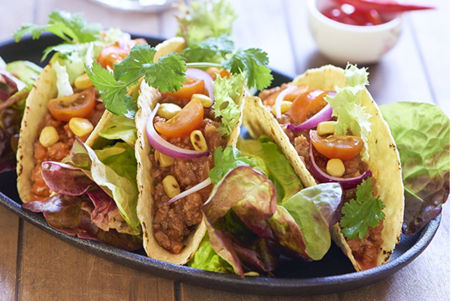 Tacos con carne de cerdo molida. Me encanta la carne de cerdo