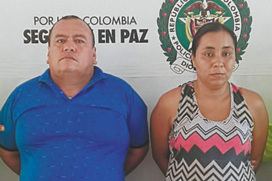 Edilberto Rojas Torres y Ángela Yohanna Guerra Urueña, padrinos de Sara Salazar Palacio. / Fiscalía