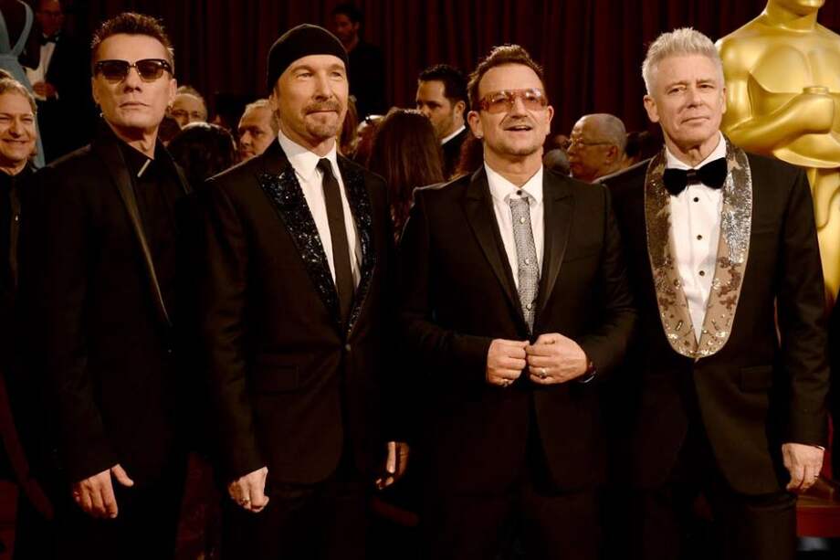 U2 en los premios Óscar 2014.