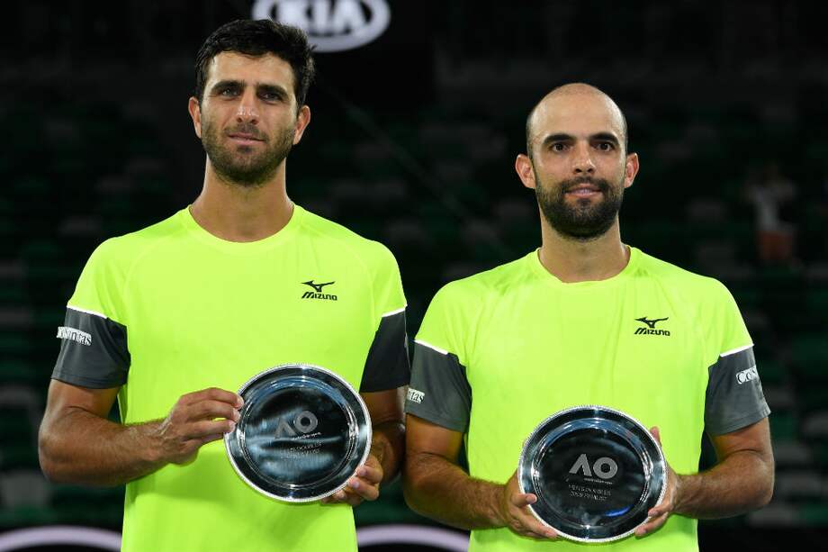 Juan Sebastián Cabal y Robert Farah, subcampeones de dobles masculino del Abierto de Australia. / AFP
