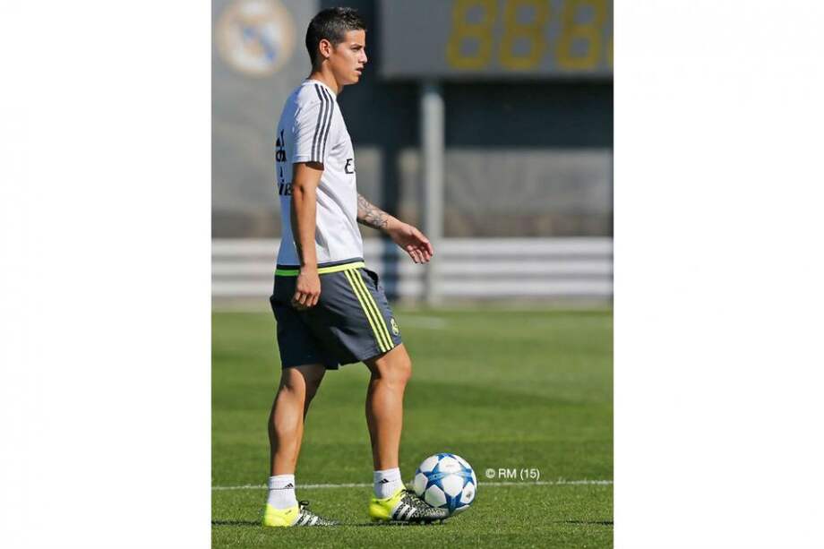 James Rodríguez durante el entrenamiento del Real Madrid en Valdebebas. Foto: Real Madrid