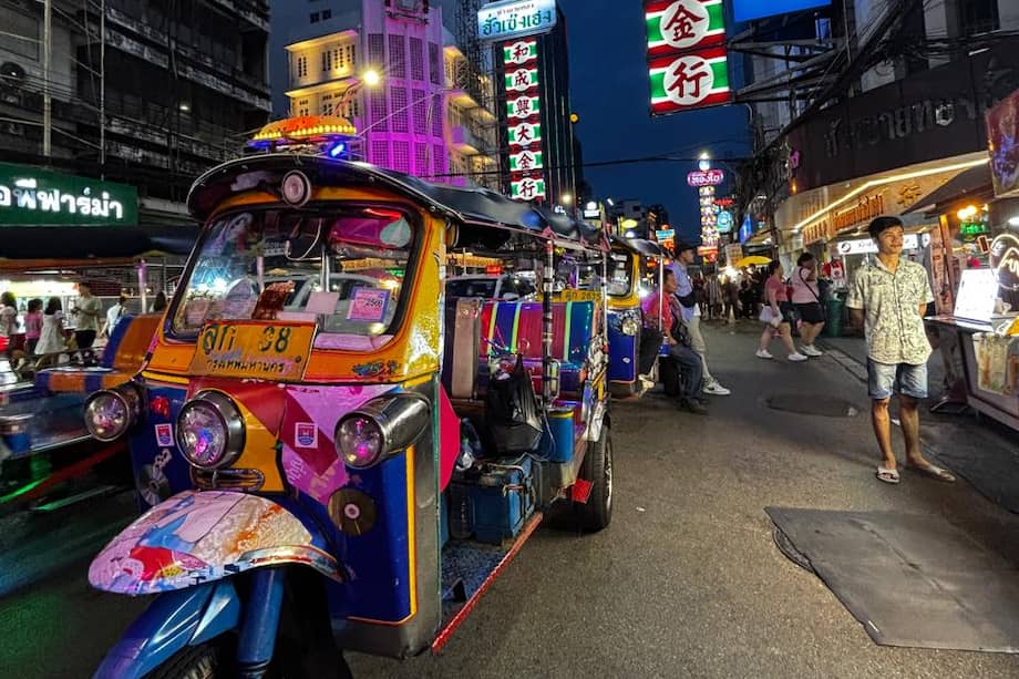 Una noche en el barrio chino de Bangkok.