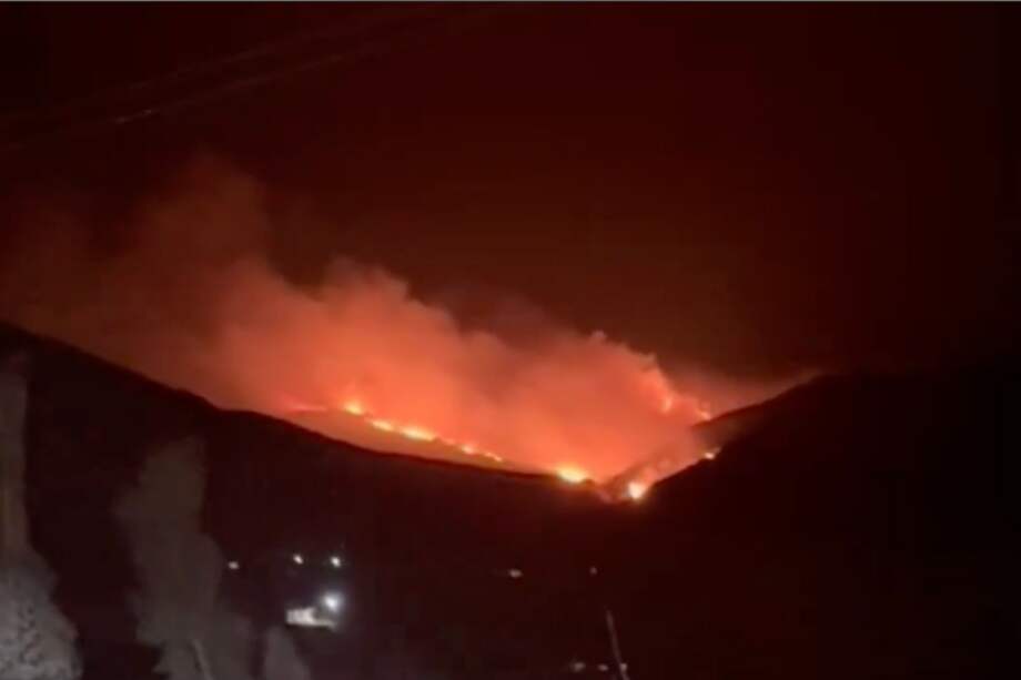 Incendio forestal en Sora, Boyacá.