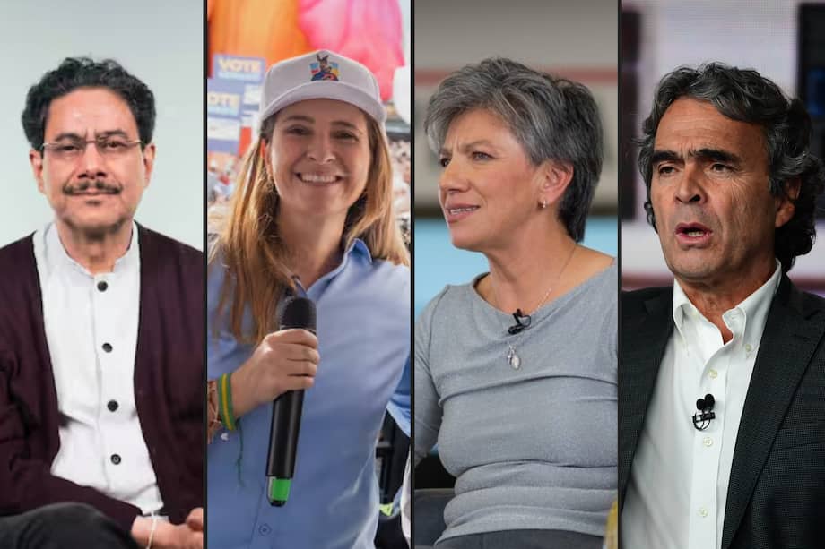 Candidatos: Iván Cepeda, Paloma Valencia, Claudia López y Sergio Fajardo.