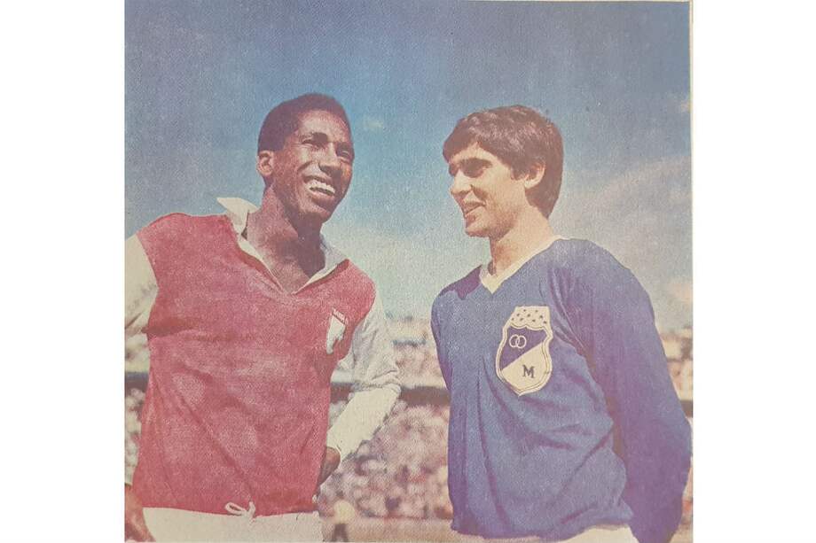 Delio Maravilla Gamboa, en su tiempo con Independiente Santa Fe, junto a Fernando José Arean. / Archivo