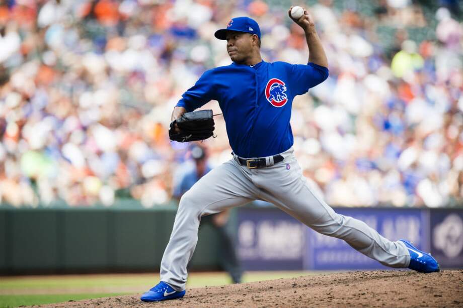 Jose Quintana en su primer partido como miembro de los Cachorros de Chicago. / AFP
