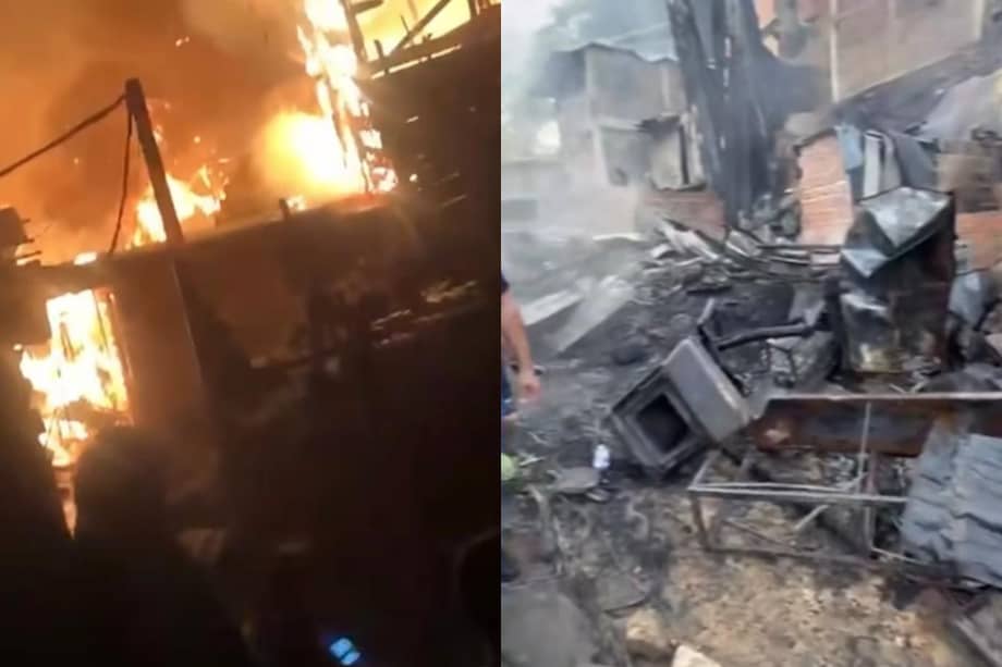 Incendio al occidente de Bucaramanga (Santander) el 12 de diciembre.