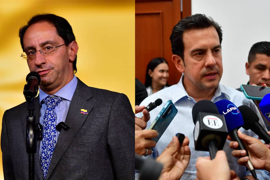 Vicepresidente José Manuel Restrepo y ministro del Interior, Rodrigo Lara.