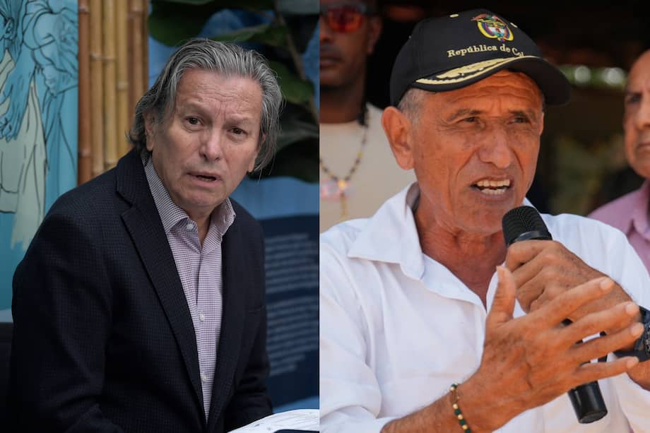 (D-I) Armando Novoa, jefe de la delegación de Gobierno en los diálogos con la Coordinadora Nacional Ejército Bolivariano; y Walter Mendoza, jefe delegado por esa disidencia.