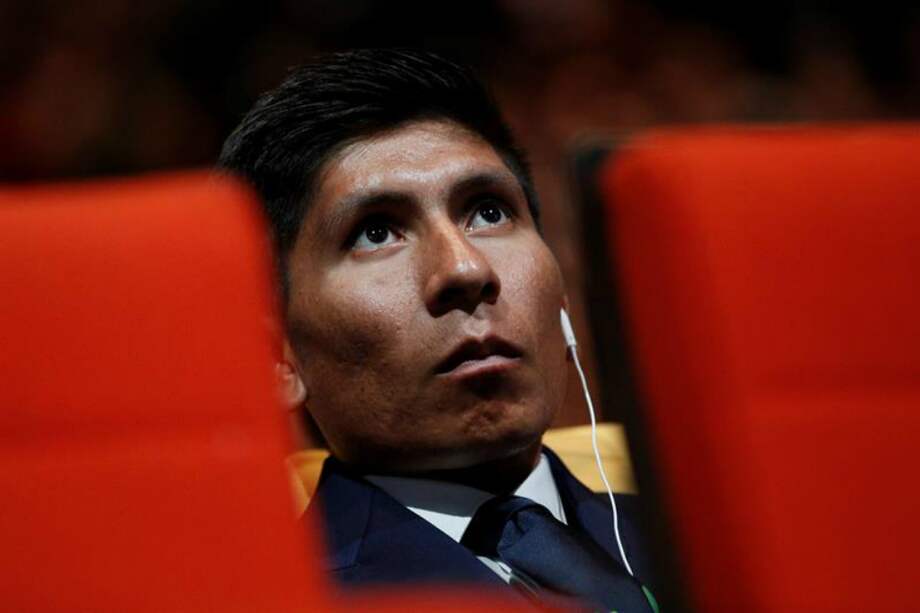 El colombiano Nairo Quintana, jefe de filas del Movistar, durante la presentación del Tour de Francia 2018. / EFE