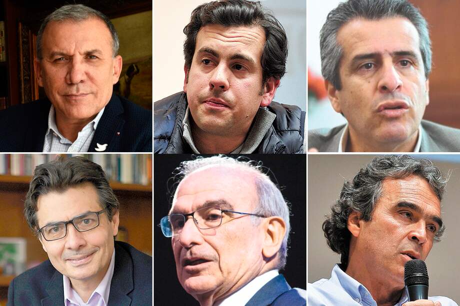Arriba, Roy Barreras, Rodrigo Lara y Luis Fernando Velasco. Abajo, Alejandro Gaviria, Humberto de la Calle y Sergio Fajardo.