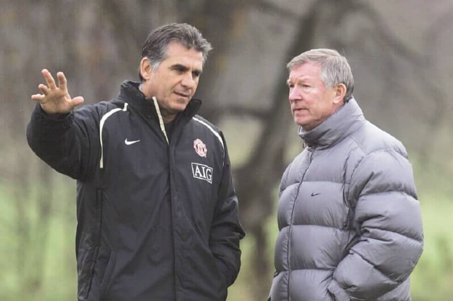 Carlos Queiroz (izquierda) junto a Ferguson. / AP