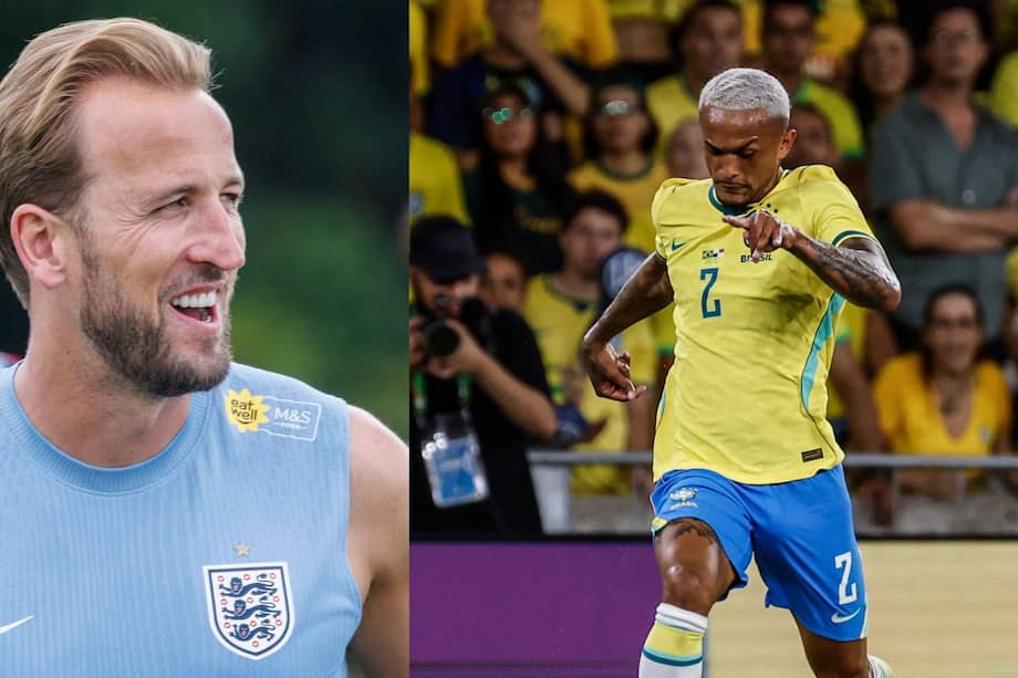 Harry Kane, delantero y capitán de la selección de Inglaterra, y Wesley França, convocado por Brasil para el Mundial 2026.