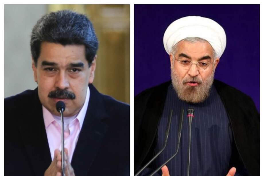 Los presidentes de Venezuela, Nicolás Maduro, y de Irán, Hasan Rohani.