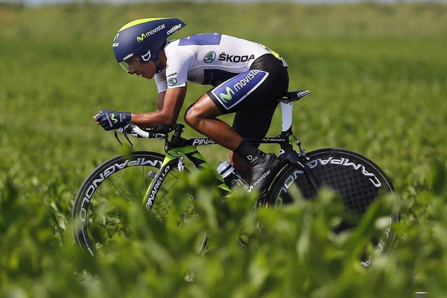 Nairo Quintana en el Tour de Francia de 2013, cuando vistió la camiseta de líder de los jóvenes. / EFE
