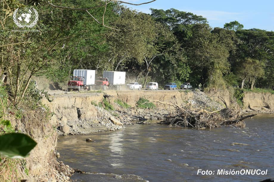 La Misión de la ONU realiza el proceso de extracción de los contenedores con armas de las Farc de las zonas veredales. / Foto: Misión de la ONU en Colombia