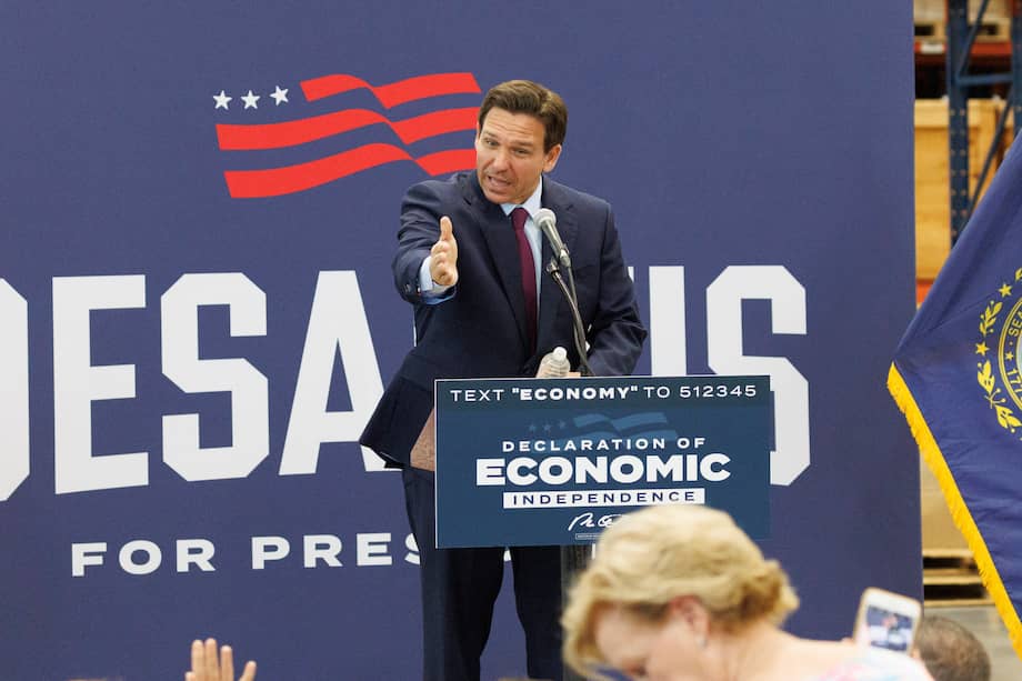 Ron DeSantis durante un evento en Rochester, New Hampshire, el 31 de julio.