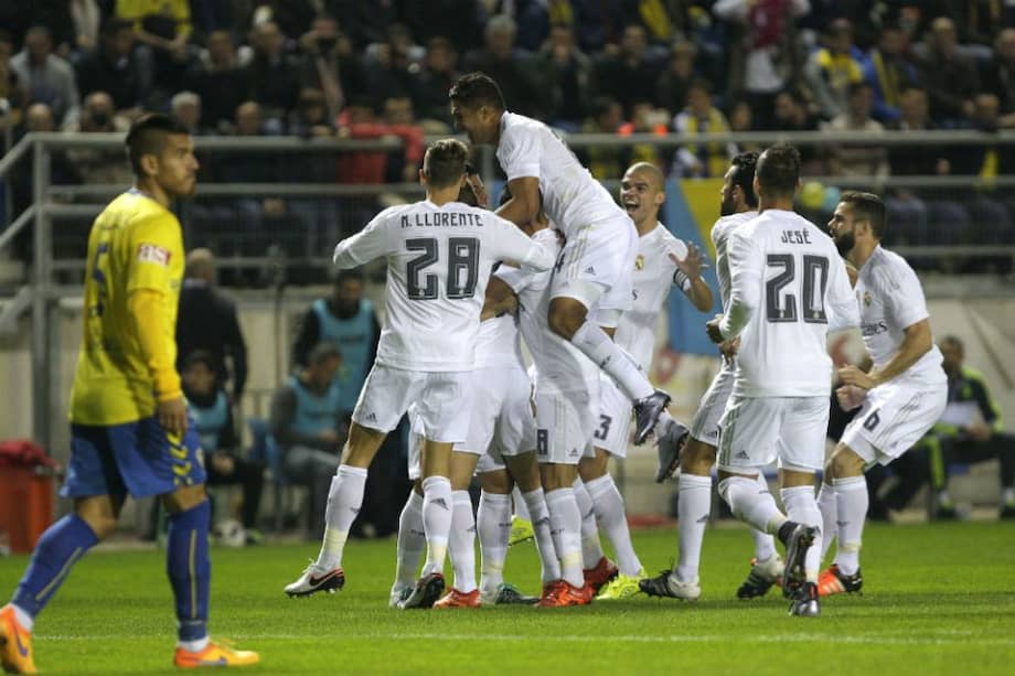 Los jugadores del Real Madrid celebran el gol de Denis Cheryshev en la Copa del Rey. Foto: AFP