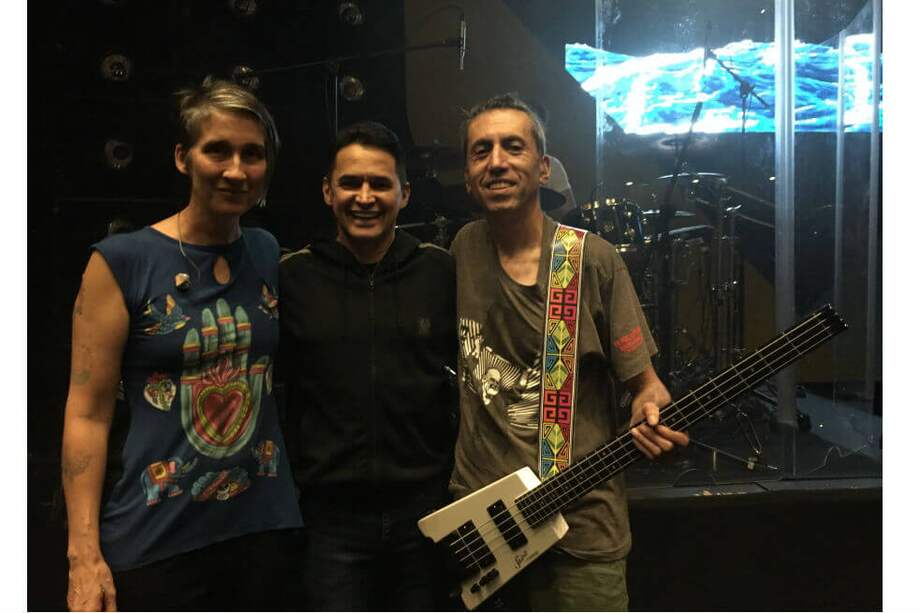 Los músicos Andrea Echeverri, Jorge Celedón y Héctor Buitrago. / Cortesía