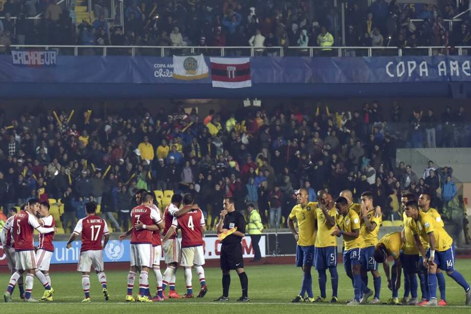 El seleccionado paraguayo celebra su paso a semifinales de la Copa América. Foto: AFP