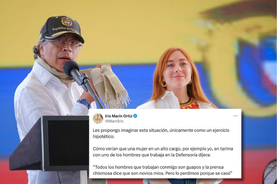 El presidente Petro y Gloria Miranda, en un evento el pasado 11 de septiembre de Timbío (Cauca).