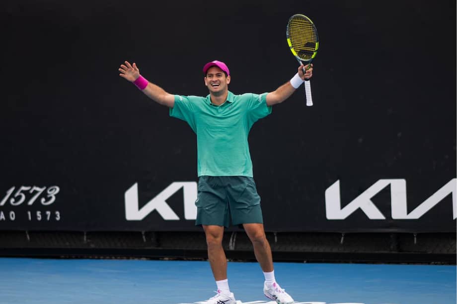 Nicolás Mejía durante su partido en el abierto de Australia 026.