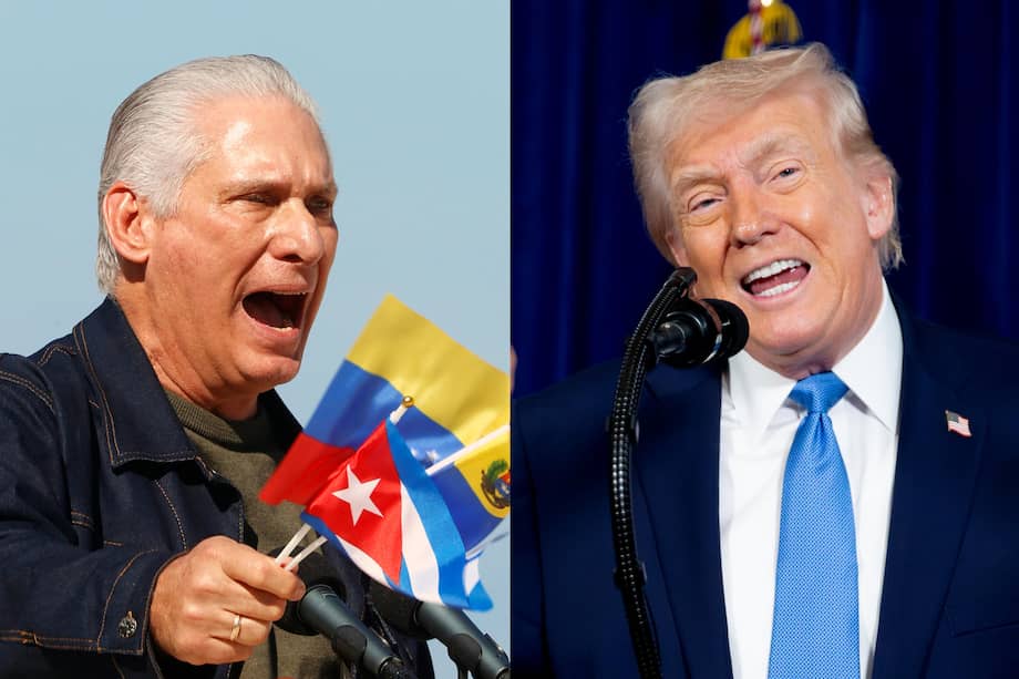 Miguel Díaz-Canel (i), presidente de Cuba, y su homólogo de Estados Unidos, Donald Trump.